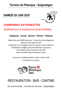 affiche championnat ajp doublettes   saignelegier